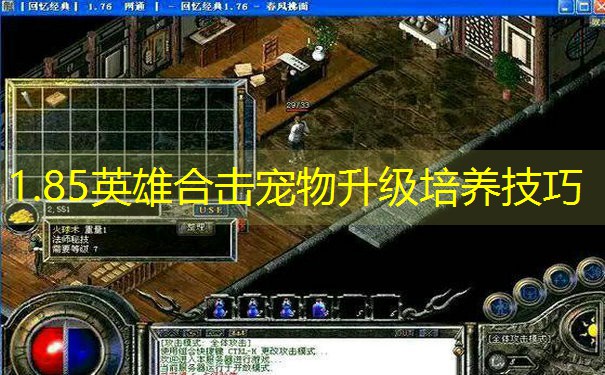 1.85英雄合击宠物升级培养技巧
